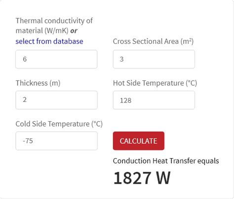 thermoelectric heat transfer calculator